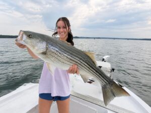 Lake Lanier trophy striped bass weighing 20 pounds or more