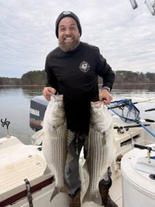 Lake Lanier trophy striped bass weighing 20 pounds or more